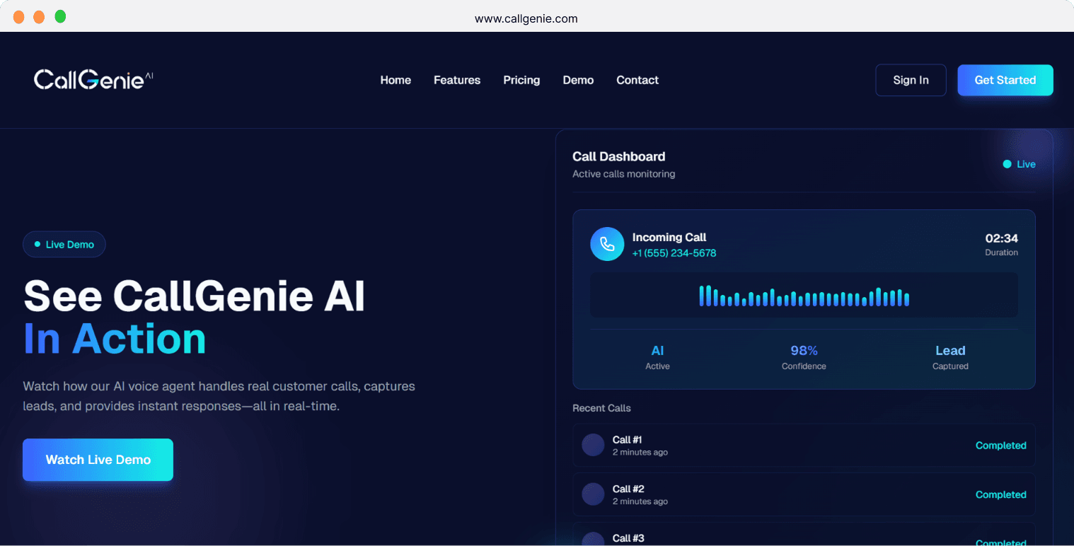 CallGenie - AI Voice Agent Platform - Screenshot 2