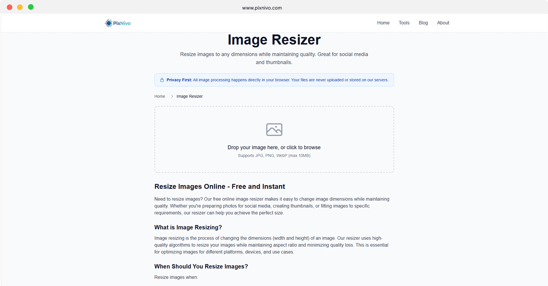 PixNivo - Free Online Image Converter & Tools - Screenshot 3