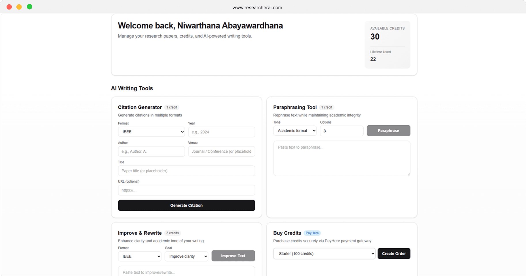 ResearcherAI - AI-Powered Research Paper Assistant - Screenshot 2