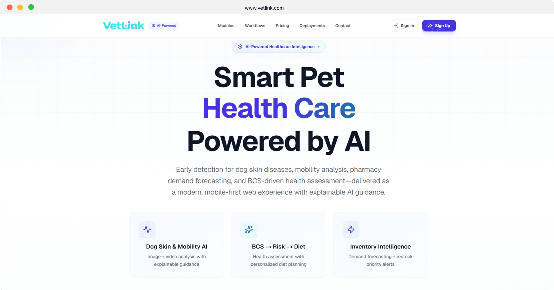 VetLink - Smart Pet Healthcare System - Screenshot 1